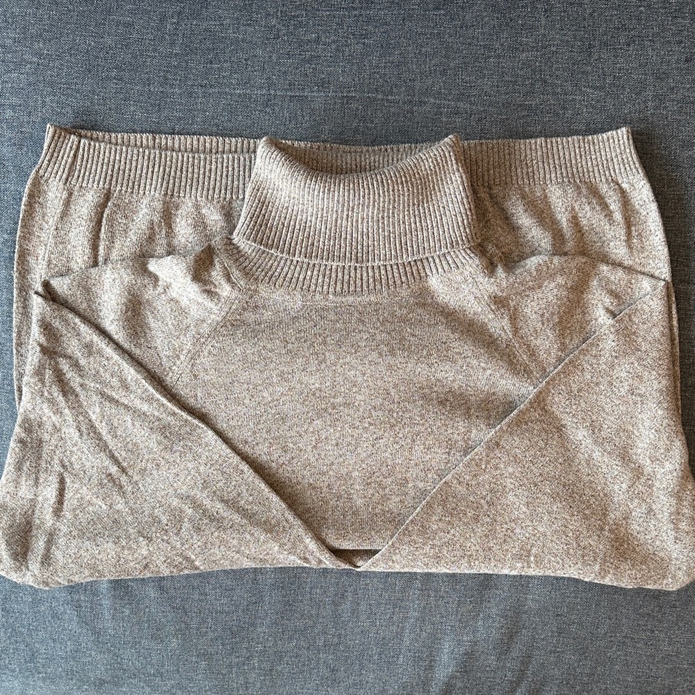 Talbots Heathered Beige Turtleneck Sweater